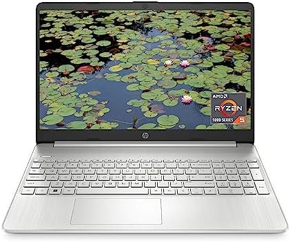 HP 15 inch Laptop, HD Display, AMD Ryzen 5 5500U, 8 GB RAM, 256 GB SSD, AMD Radeon Graphics, Windows 11 Home, 15-ef2099nr (2023),Silver