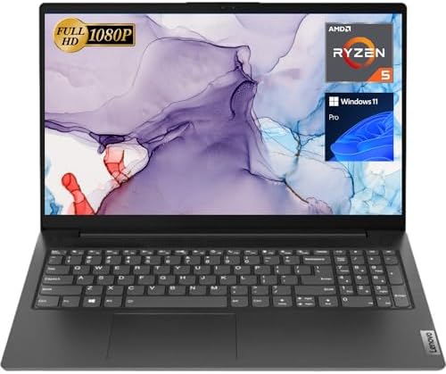 Lenovo V15 Laptop, 15.6″ FHD Display, AMD Ryzen 5 5500U Hexa-core Processor (Beat Intel i7-1065G7), 16GB RAM, 1TB SSD, HDMI, RJ45, Numeric Keypad, Wi-Fi, Windows 11 Pro, Black