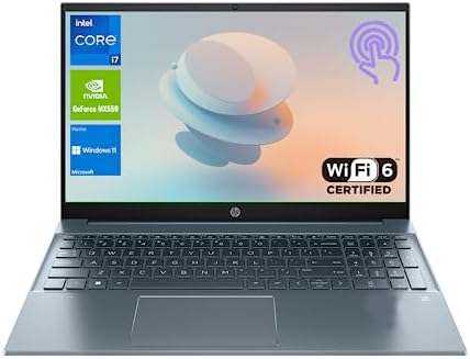 HP 2023 Newest Pavilion Laptop, 15.6″ FHD Touchscreen Display, Intel Core i7-1355U Processor, NVIDIA GeForce MX550, 64GB RAM, 2TB SSD, Wi-Fi 6, HDMI, Webcam, Backlit KB, Windows 11 Home, Blue