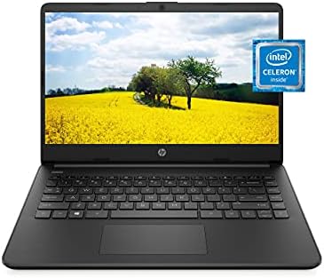 HP 14 Laptop, Intel Celeron N4020, 4 GB RAM, 64 GB Storage, 14-inch Micro-Edge HD Display, Windows 11 Home, Thin & Portable, 4K Graphics, One Year of Microsoft 365 (14-dq0020nr, 2021, Jet Black)