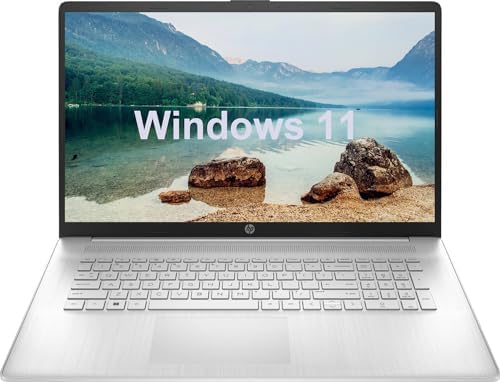 HP 17.3″ Laptop for Business and Student, 16GB DDR4 RAM, 512GB PCIe SSD, Intel Quad Core i3-1125G4 (Beat i5-1035), HDMI, Webcam, Windows 11 Home, Silver